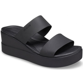 Pantuflas de mujer Crocs Brooklyn Mid Wedge W negro 206219060 3