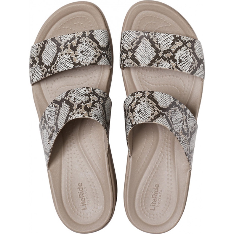 Crocs Pantuflas para mujer Brooklyn Mid Wedge W Multi Stucco 206219 93T beige 1