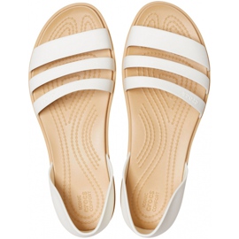 Sandalias Crocs Mujer Tulum Open Flat W Pearl 206109 1CQ blanco 1