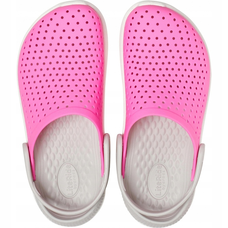 Crocs para niños LiteRide Clog Niños, pink-white 205964 6QR rosa 1