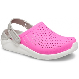 Crocs para niños LiteRide Clog Niños, pink-white 205964 6QR rosado 3