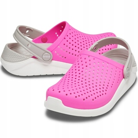 Crocs para niños LiteRide Clog Niños, pink-white 205964 6QR rosado 2
