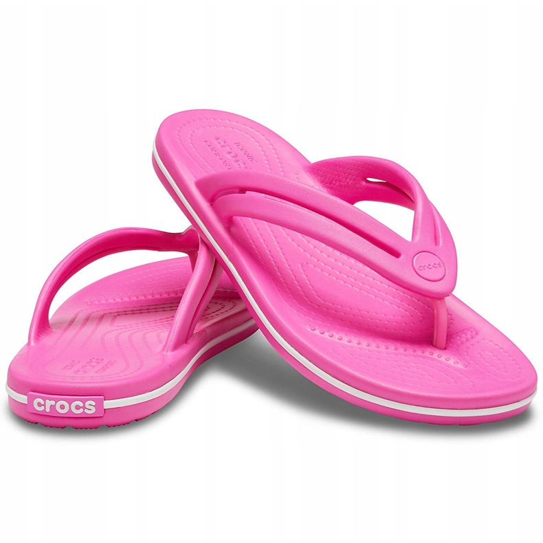 Pantuflas de mujer Crocs Crocband Flip W rosa 206100 6QQ rosado 1
