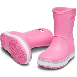 Crocs Botas de lluvia para niños Crocband Rain Boot Niños, rosa 205827 6QM rosado 3