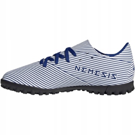 Adidas Nemeziz 19.4 Tf Junior blanco y azul zapatos de fútbol FV3313 multicolor 3