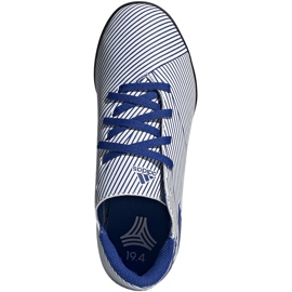 Adidas Nemeziz 19.4 Tf Junior blanco y azul zapatos de fútbol FV3313 multicolor 1
