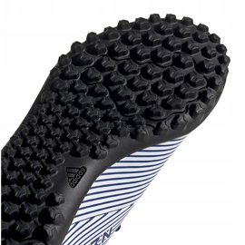 Adidas Nemeziz 19.4 Tf Junior blanco y azul zapatos de fútbol FV3313 multicolor 4