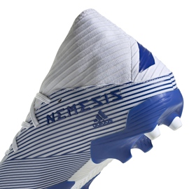 Botas de fútbol adidas Nemeziz 19.3 Fg blancas y azules EG7202 multicolor blanco 4