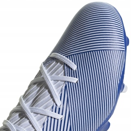 Botas de fútbol adidas Nemeziz 19.3 Fg blancas y azules EG7202 multicolor blanco 3