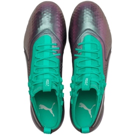 Zapatos de fútbol Puma One 1 Il Lth Fg Ag gris-verde 104925 01 rojo 1
