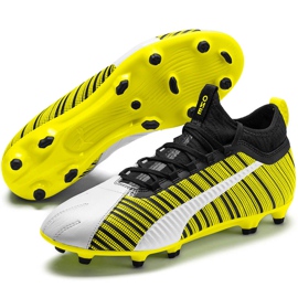 Zapatos de fútbol Puma One 5.3 Fg Ag amarillo-blanco-negro 105604 03 3