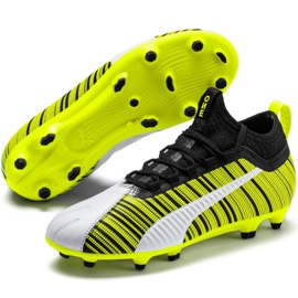Zapatos de fútbol Puma One 5.3 Fg Ag Junior amarillo-negro-blanco 105657 03 amarillo, blanco, negro 4