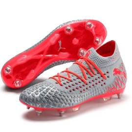 Zapatos de fútbol Puma Future 4.1 Netfit MxSG gris-naranja 105676 01 rojo 2