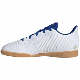 Botas de fútbol adidas Predator 19.4 In Sala Junior blanco y azul EG2829 2