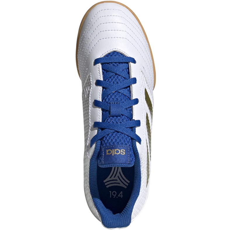 Botas de fútbol adidas Predator 19.4 In Sala Junior blanco y azul EG2829 1