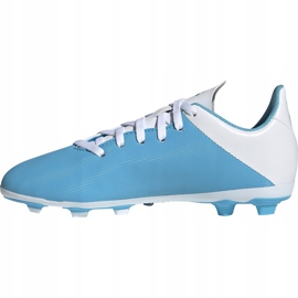 Botas de fútbol Adidas X 19.4 FxG Junior azul y blanco F35361 4