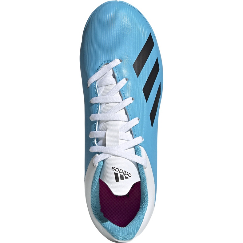 Botas de fútbol adidas X 19.4 In Junior azul y blanco F35352 1