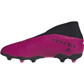 Adidas Nemeziz 19.3 Ll Fg Jr zapatos de fútbol rosas EF8848 negro 2