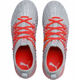 Botas de fútbol Puma Future 4.3 Netfit Fg Ag Junior plata-rojo 105693 01 multicolor gris 1
