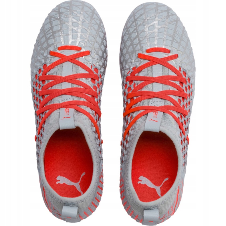 Botas de fútbol Puma Future 4.3 Netfit Fg Ag Junior plata-rojo 105693 01 multicolor gris 1