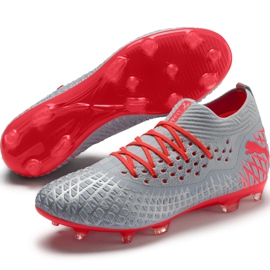 Botas de fútbol Puma Future 4.2 Netfit Fg Ag plata-rojo 105611 01 multicolor gris 3