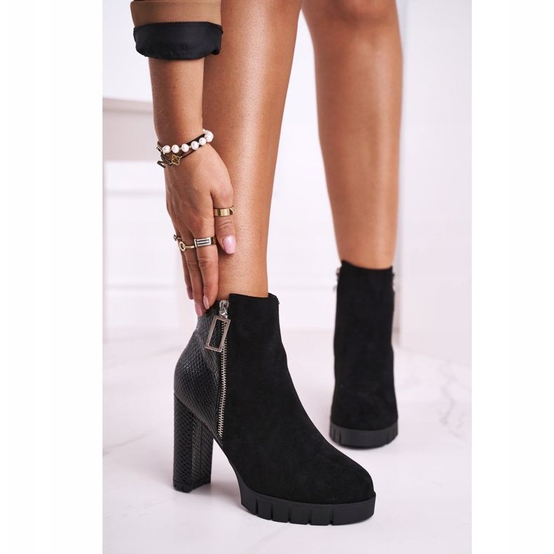 FB1 Botas De Mujer Con Tacón Negro Cissy 2