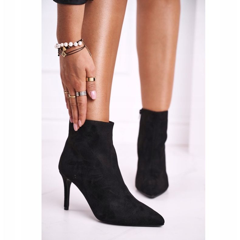 FB1 Botas De Mujer Con Tacón Alto Ante Negro Beneco 1