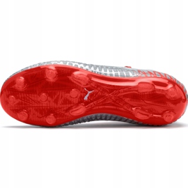 Botas de fútbol Puma Future 4.1 Netfit Fg Ag Jr plateado-rojo 105692 01 gris 5