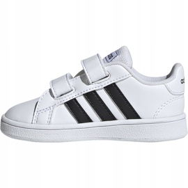 Zapatillas para niños adidas Grand Court I blancas y negras EF0118 blanco 4