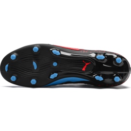 Botas de fútbol Puma One 19.2 negro azul rojo Fg Ag 105484 01 multicolor 5