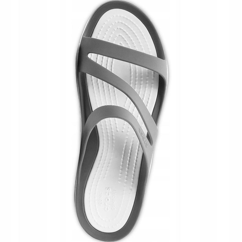 Crocs Pantuflas Mujer Swiftwater Sandal W Gris-Blanco 203998 06X 2