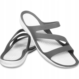 Crocs Pantuflas Mujer Swiftwater Sandal W Gris-Blanco 203998 06X 3