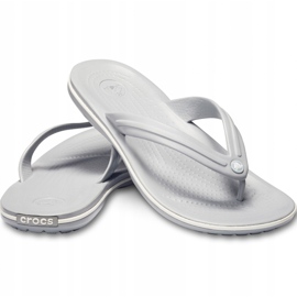 Pantuflas Crocs Crocband Flip gris claro blanco 11033 00J 2