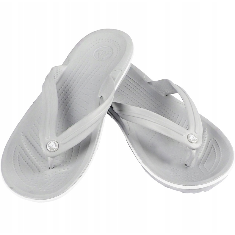 Pantuflas Crocs Crocband Flip gris claro blanco 11033 00J 1