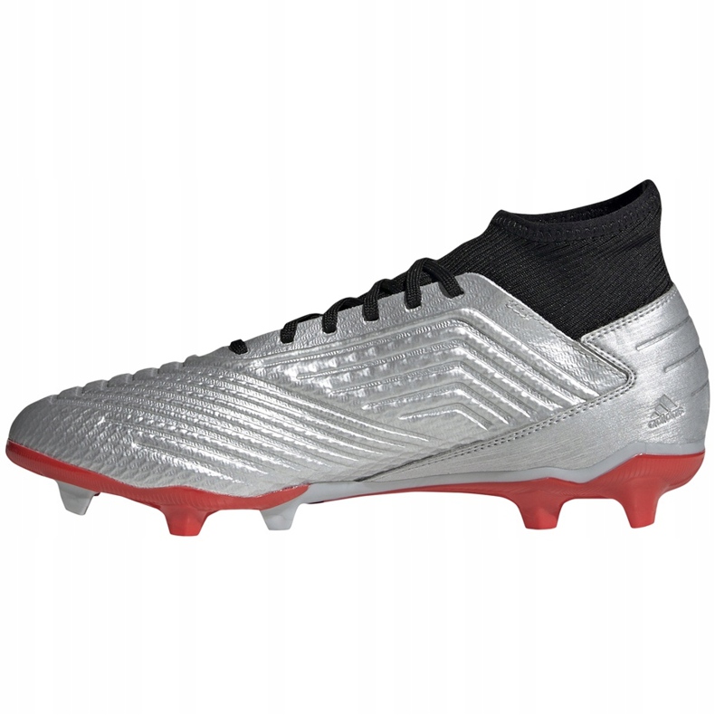 Botas de fútbol adidas Predator 19.3 Fg plateadas F35595 rojo plata 1