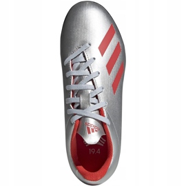 Botas de fútbol adidas X 19.4 Tf Jr plateadas F35348 rojo plata 2