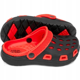 Zapatillas de piscina para niños Aqua-Speed ​​Silvi, col 31, negro y rojo 2