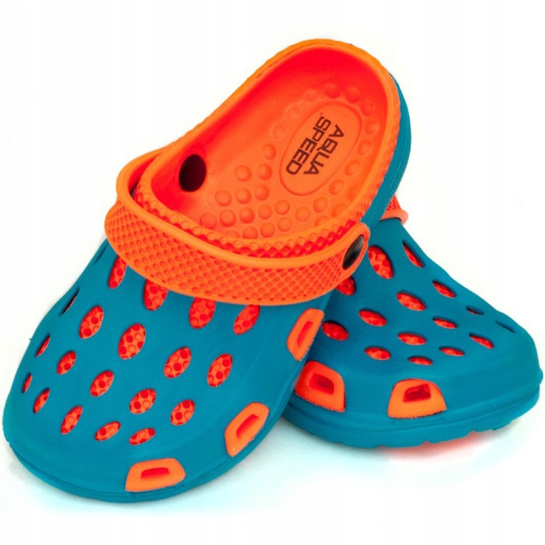 Zapatillas de piscina para niños Aqua-speed Silvi col 01 azul naranja 1