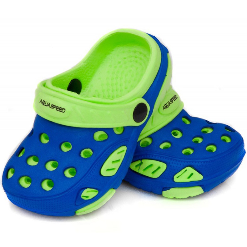 Zapatillas de piscina para niños aqua-speed Lido, col 01 azul verde 1