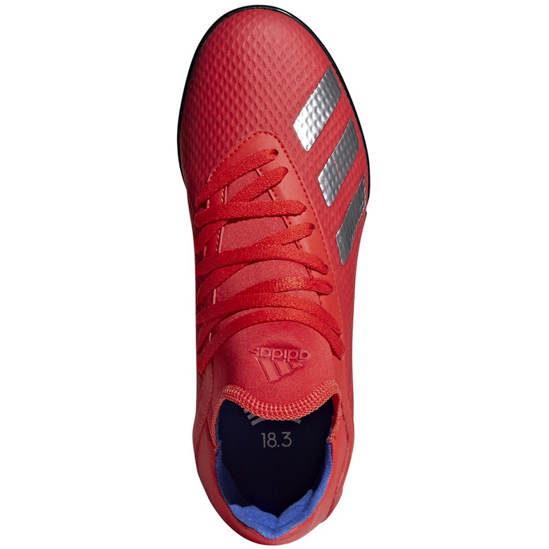 Zapatillas de fútbol adidas X 18.3 Tf Jr rojas BB9403 multicolor rojo 1