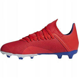 Adidas X 18.3 Fg Jr rojo zapatos de fútbol BB9371 multicolor 2