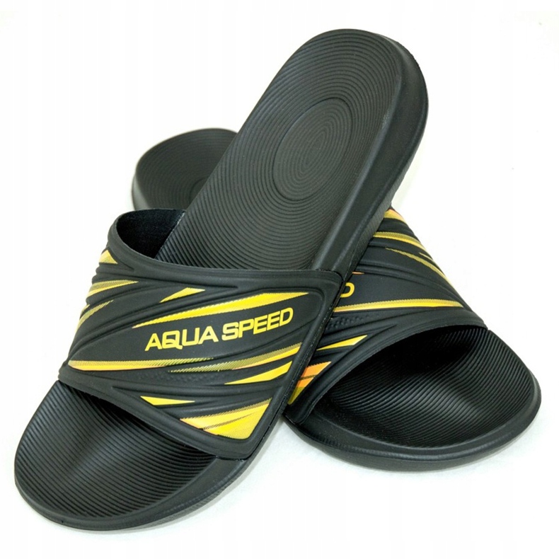Zapatillas de piscina para hombre Aqua-Speed ​​Idaho col. 18 negro amarillo 1
