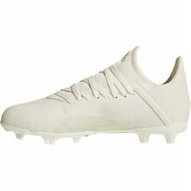 Botas de fútbol adidas X 18.3 Fg Jr DB2417 blanco, crema beige 1