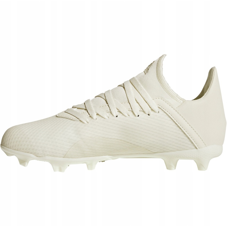 Botas de fútbol adidas X 18.3 Fg Jr DB2417 crema blanca beige 1