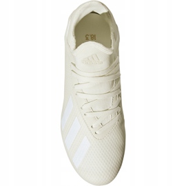 Botas de fútbol adidas X 18.3 Fg Jr DB2417 crema blanca beige 2