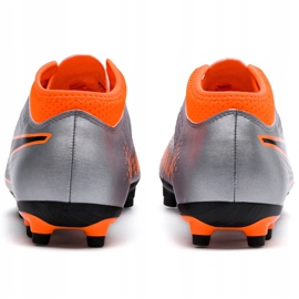 Zapatos de fútbol Puma One 4 Syn Fg gris-naranja 104749 01 multicolor plata 3