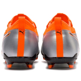 Zapatos de fútbol Puma One 3 Lth Fg gris-naranja 104743 01 multicolor 3