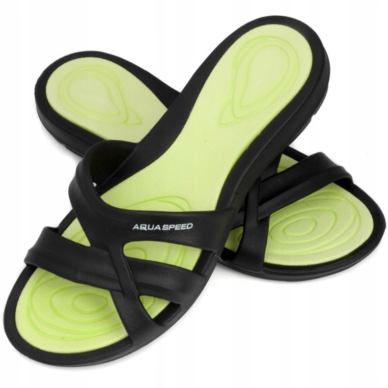 Zapatilla piscina mujer Aqua-speed Panama col.38 negro verde 1