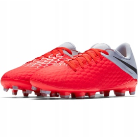 Calzado de fútbol Nike Hypervenom 3 Academy Fg Jr AJ4119 600 rojo rojo 3