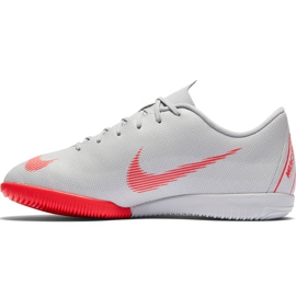 Zapatos de fútbol Nike Mercurial Vapor X 12 Academy Ic Jr AJ3101 060 blanco gris 2